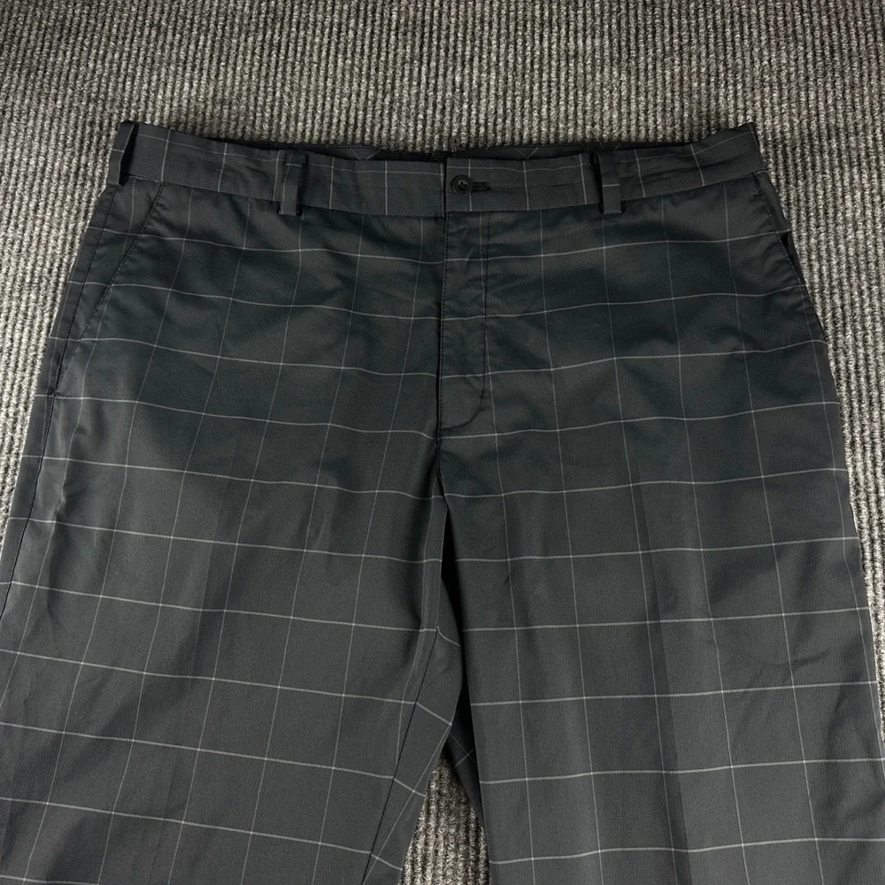 Nike Golf Tour Performance Dri-FIT Plaid Pants Mens 38x32 Dark Grey Windowpane